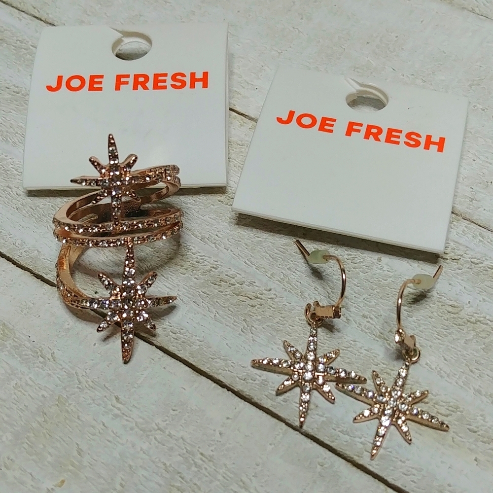 Joe Fresh Ring and Earring Star Set